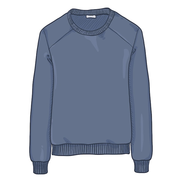 Illustration De Dessin Animé Unique De Vecteur Sweat-shirt Bleu