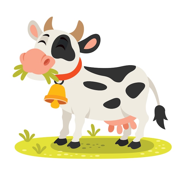 Vecteur illustration de dessin animé d'une vache