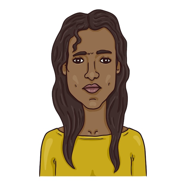 Vecteur illustration de dessin animé de vecteur - jeune femme d'inde.