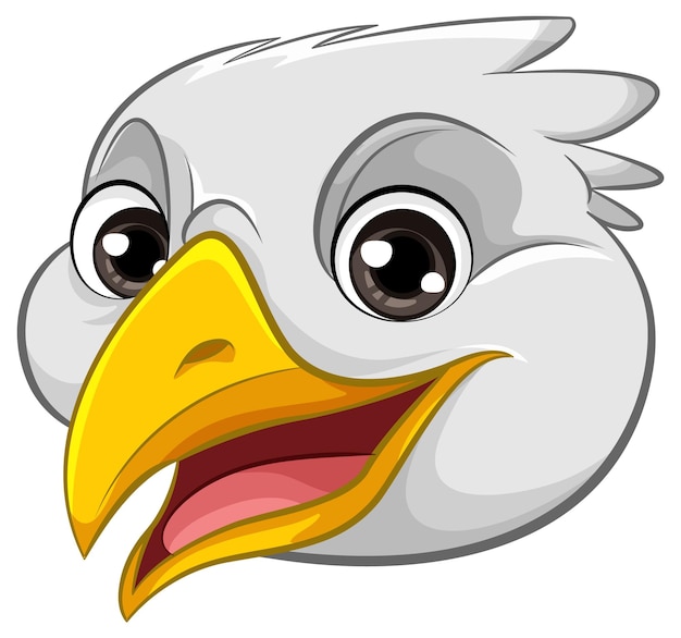Vecteur une illustration de dessin animé de vecteur d'un oiseau avec un visage souriant iso