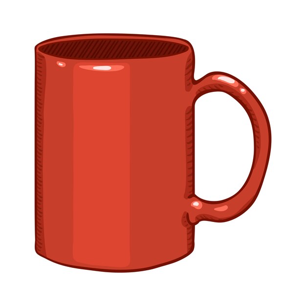 Illustration de dessin animé de vecteur tasse de thé rouge classique