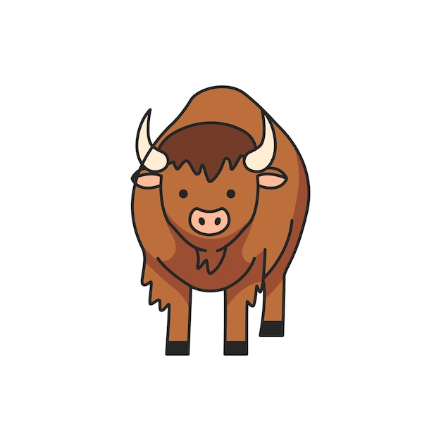 Illustration De Dessin Animé Vectoriel De Bison