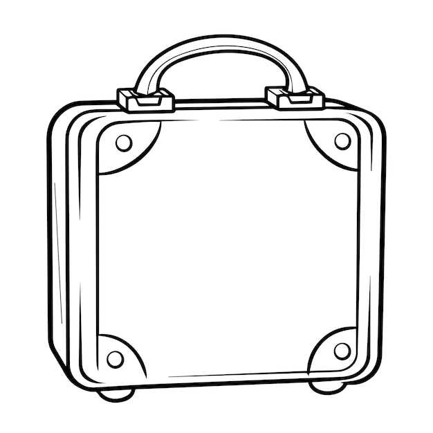 Vecteur illustration de dessin animé d'une vieille valise