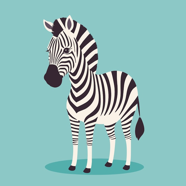 Illustration de dessin animé de zèbre, conception de vecteur animal