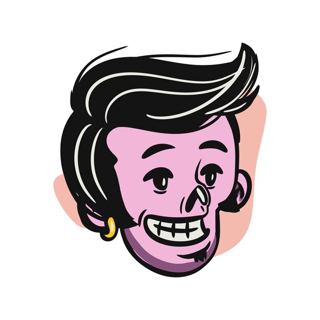 Vecteur illustration de dessin animé de zombie de visage pour le vecteur de mascotte d'esport d'émoticône de logo pour la conception de t-shirt et d'autocollant