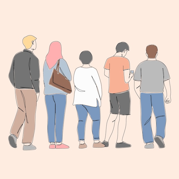 Illustration De Dessin De Foule Dessinée à La Main