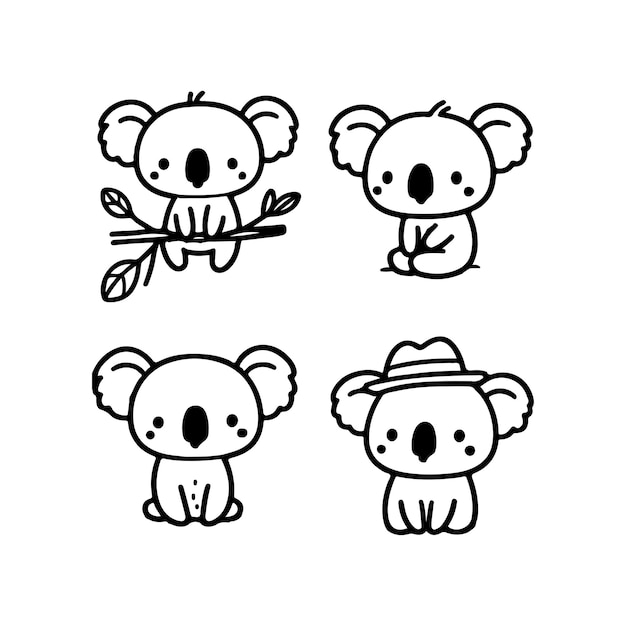 Illustration De Dessin De Koala Dessinée à La Main