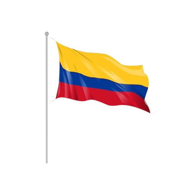illustration de dessin à la main du drapeau ondulé du pays de Colombie Vol 01