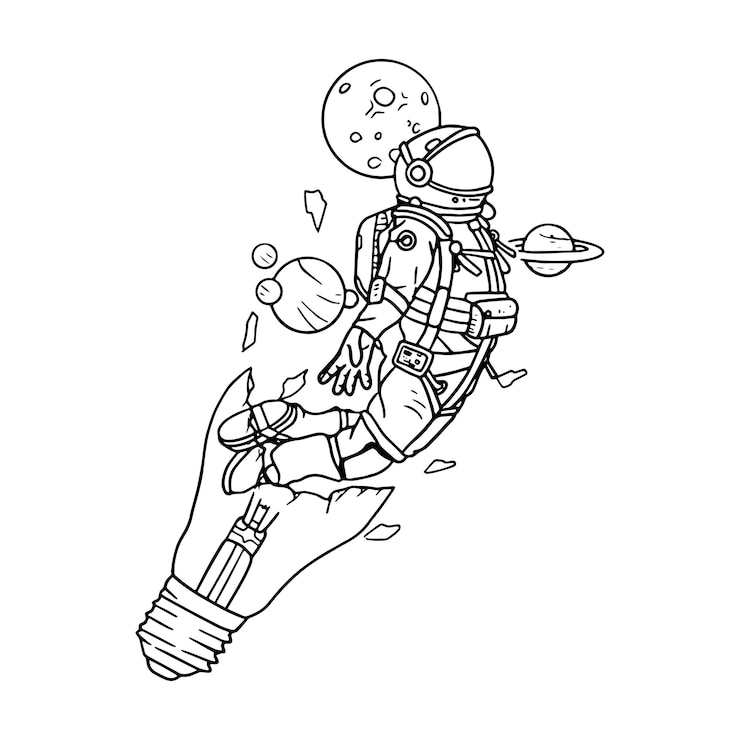 Vecteur illustration de dessin à la main de l'espace
