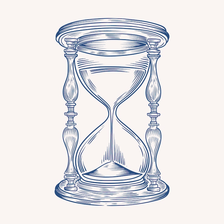 Vecteur illustration de dessin de sablier dessinée à la main