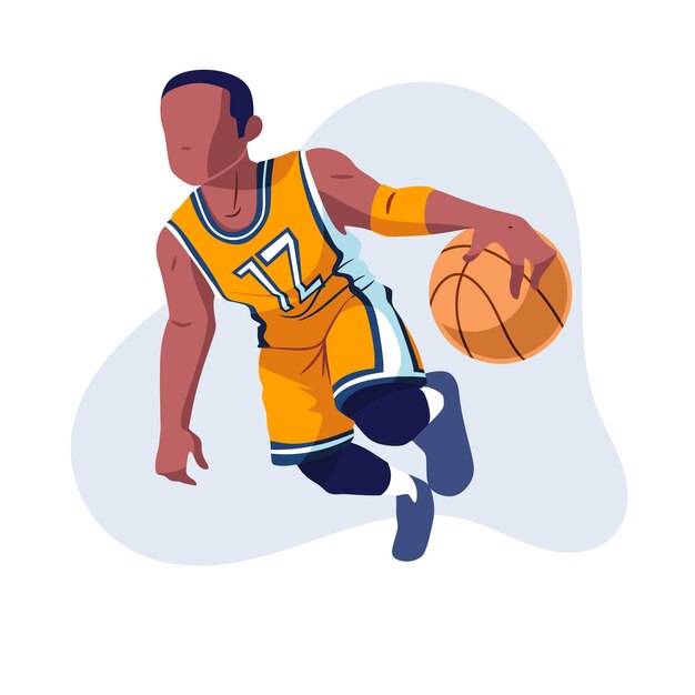 Illustration De Dessin Vectoriel D'un Joueur De Basket