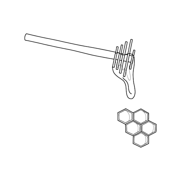 Vecteur illustration dessinée à la main de l'abeille et du faisceau d'abeille illustration d'aliments sains produit d'abeilles vecteur