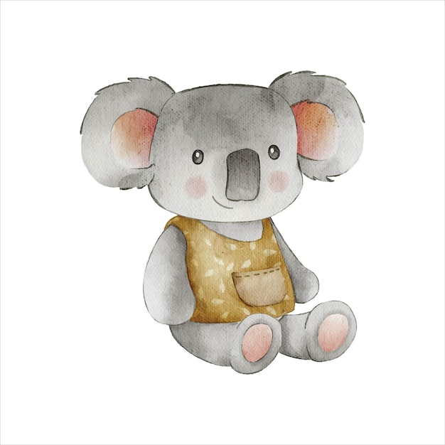 Illustration Dessinée à La Main Aquarelle Ours Koala Mignon