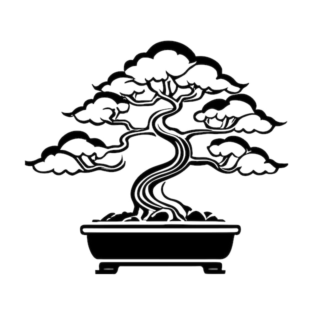 Illustration Dessinée à La Main D'un Bonsai