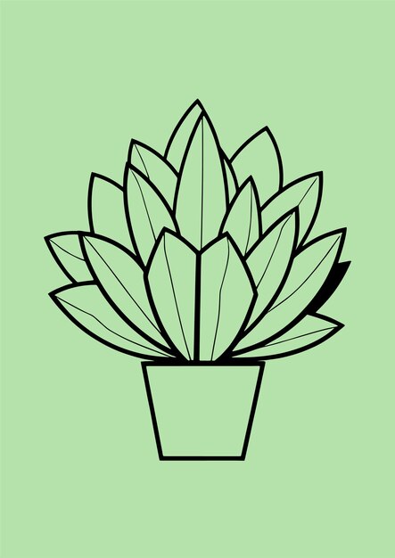 Vecteur illustration dessinée à la main d'un cactus géométrique et minimaliste