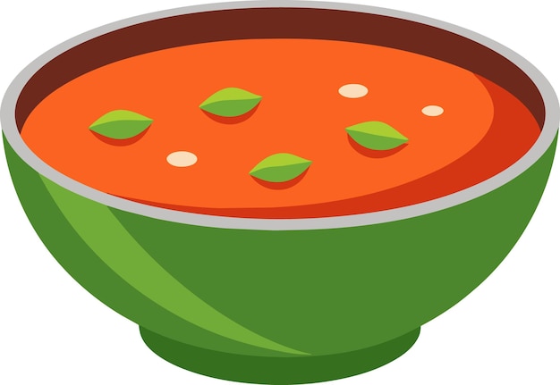 Vecteur illustration dessinée à la main d'une délicieuse soupe de tomate de goulash