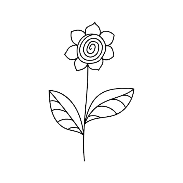 Illustration Dessinée à La Main De Fleurs