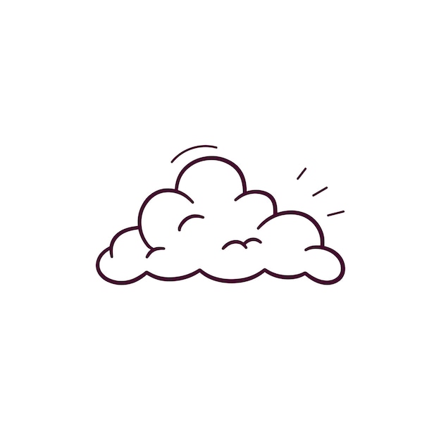 Illustration dessinée à la main de l'icône du nuage Doodle Vector Sketch Illustration