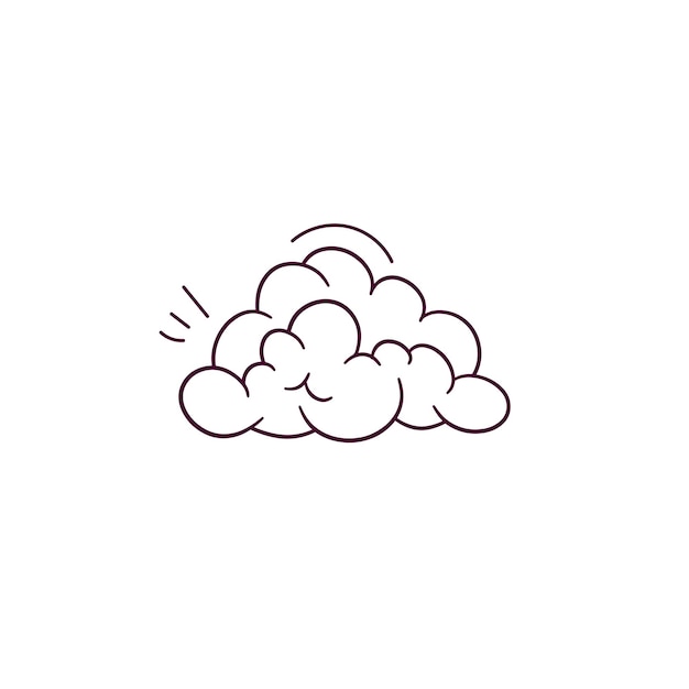 Illustration dessinée à la main de l'icône du nuage Doodle Vector Sketch Illustration