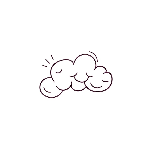 Illustration dessinée à la main de l'icône du nuage Doodle Vector Sketch Illustration