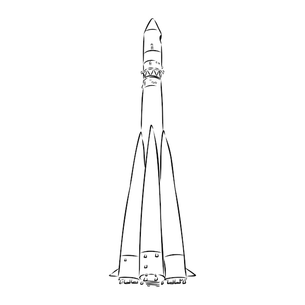 Vecteur illustration dessinée à la main d'une navette spatiale géométrique conception dans un style dot art avec des éléments gravés croquis isolé sur fond vintage lancement de fusée spatiale concept pour la libération de démarrage, etc.