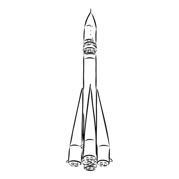 Illustration Dessinée à La Main D'une Navette Spatiale Géométrique Conception Dans Un Style Dot Art Avec Des éléments Gravés Croquis Isolé Sur Fond Vintage Lancement De Fusée Spatiale Concept Pour La Libération De Démarrage, Etc.