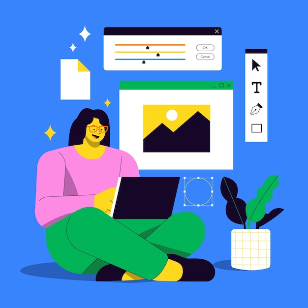 Illustration dessinée à la main par un graphiste