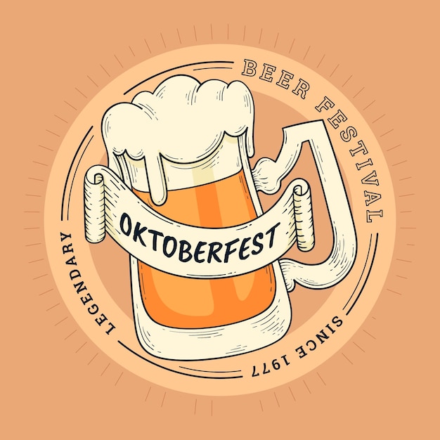 Illustration dessinée à la main pour l'Oktoberfest