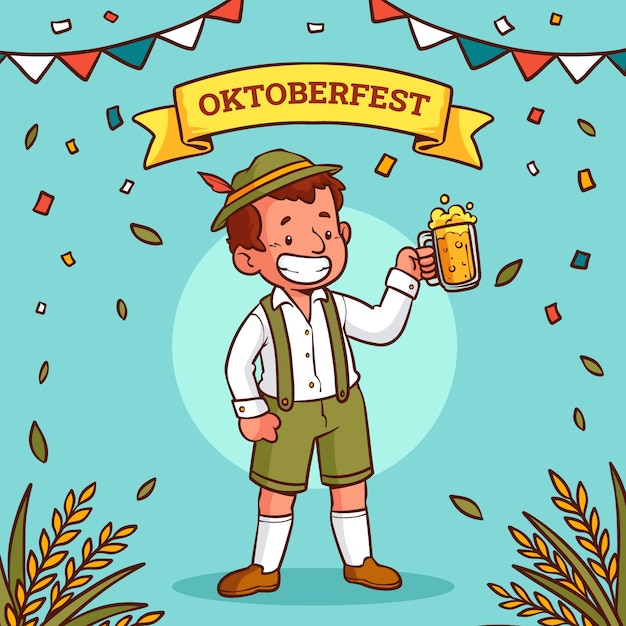 Illustration dessinée à la main pour l'Oktoberfest
