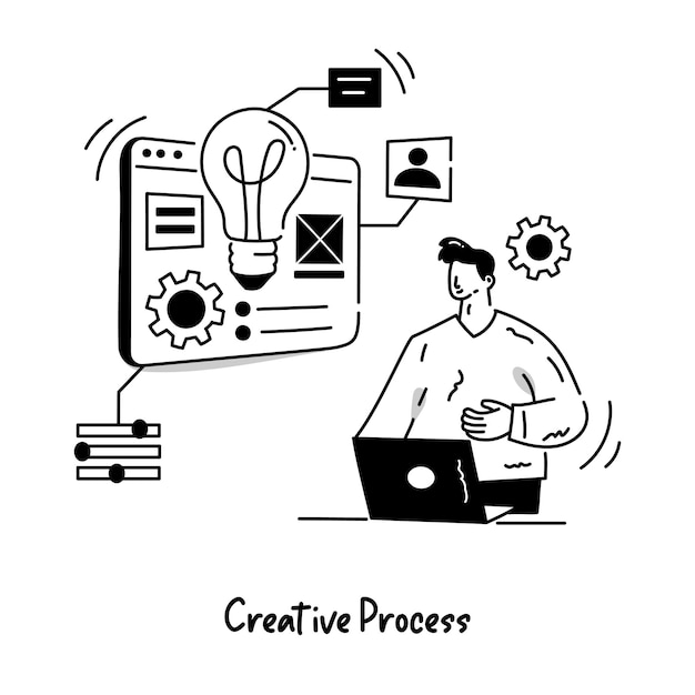 Une illustration dessinée à la main représentant le contenu Web