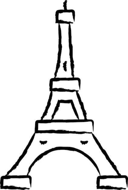 Illustration Dessinée à La Main De La Tour Eiffel