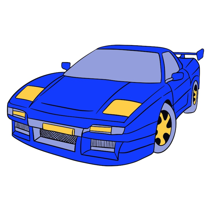 Vecteur illustration dessinée à la main d'une voiture de sport