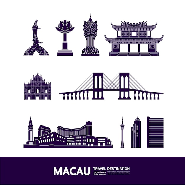 Illustration De Destination De Voyage De Macao.