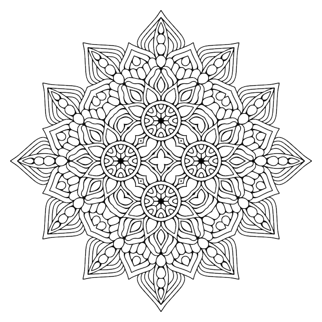 Vecteur illustration détaillée de mandala décoratif