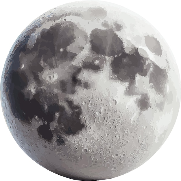 Illustration détaillée de la surface de la pleine lune en vecteur