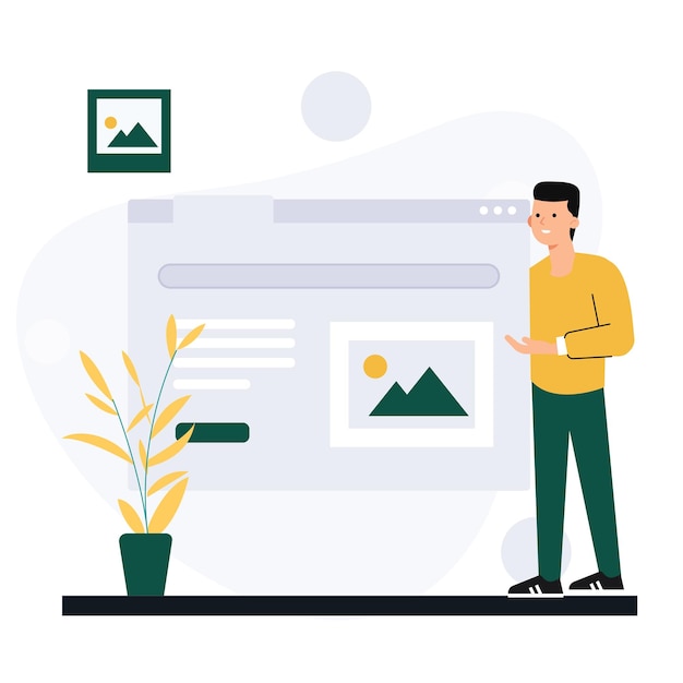 Illustration de développement de site Web SEO vecteur plat