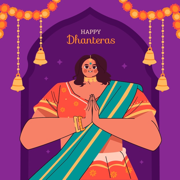 Illustration de dhanteras plats