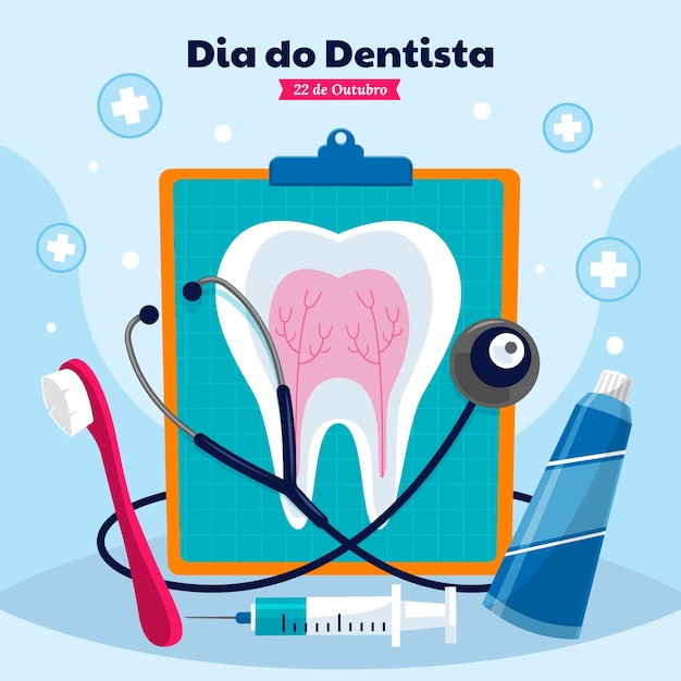 Illustration De Dia Dentaire Plat