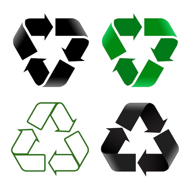 Illustration De Différents Signes De Recyclage Sur Fond Blanc