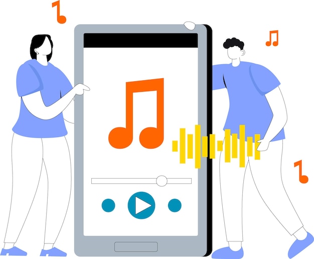 Illustration de la diffusion de musique