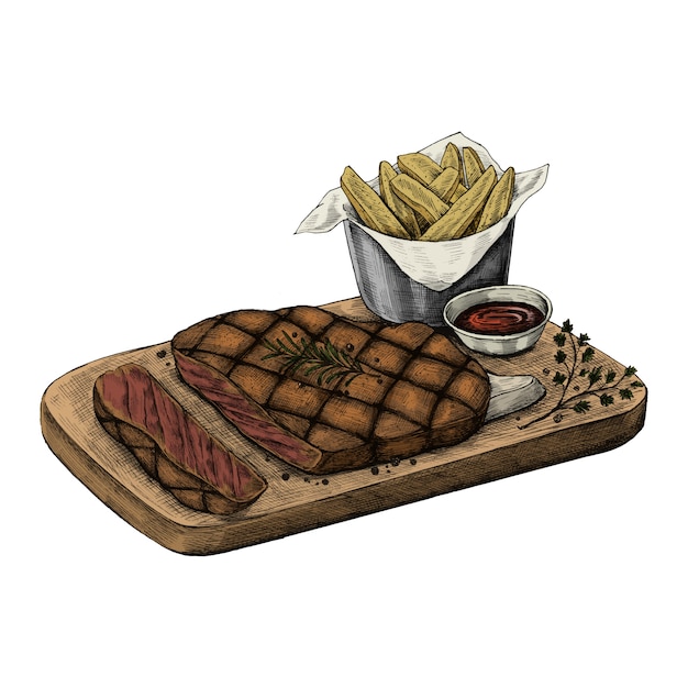 Illustration D'un Dîner De Steak