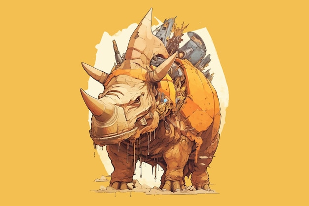 Illustration de dinosaure Triceratops dans le style comique Illustration vectorielle