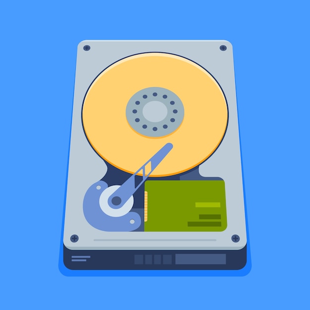 Vecteur illustration de disque dur design plat