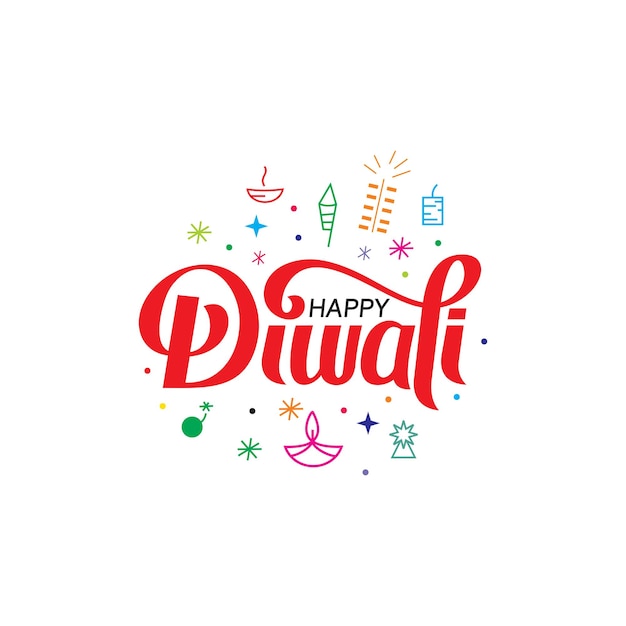 Illustration De Diwali Pour La Célébration Du Vecteur De Typographie Du Festival De La Communauté Hindoue