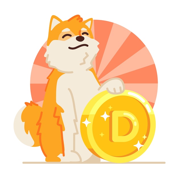 Illustration De Dogecoin Dessiné à La Main