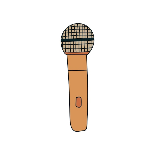 Illustration de doodle coloré microphone en vecteur