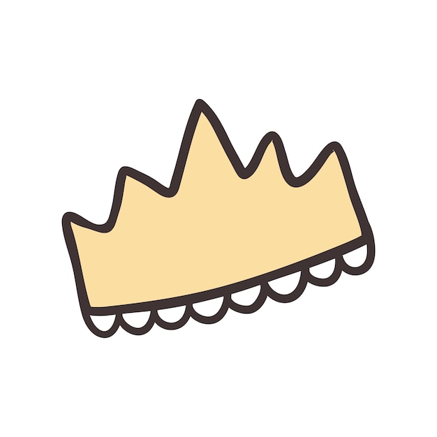 Illustration de doodle isolé de vecteur d'une jolie couronne