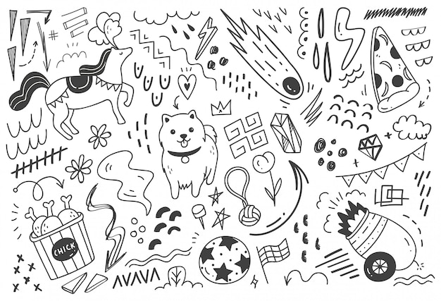Vecteur illustration de doodle mélange abstrait