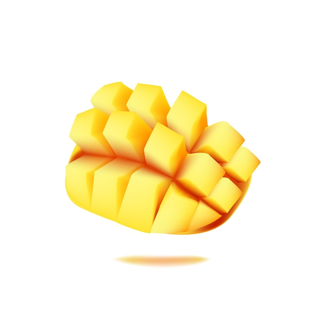 Vecteur l'illustration douce de l'icône mango 3d