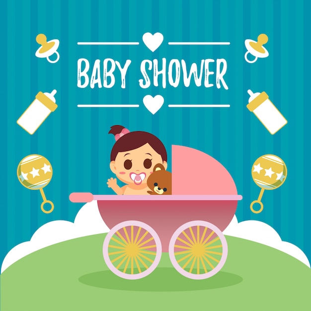 Illustration De Douche De Bébé